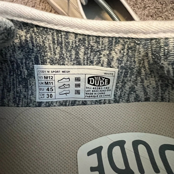 Hey Dude men’s Cody bright white sneaker size *12 - Picture 7 of 7